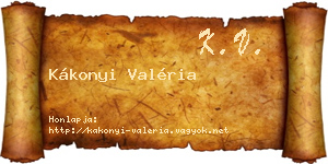 Kákonyi Valéria névjegykártya